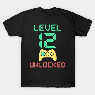 Level 12 Unlocked - 12 Year Old Gamer Funny Birthday T-Shirt